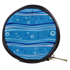 Blue Circle Line Waves Mini Makeup Bags by Mariart