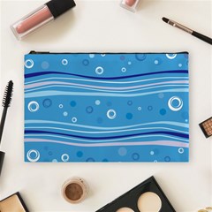 Blue Circle Line Waves Cosmetic Bag (large) 