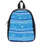 Blue Circle Line Waves School Bags (Small)  Front