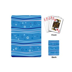 Blue Circle Line Waves Playing Cards (mini)  by Mariart