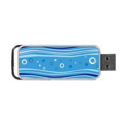 Blue Circle Line Waves Portable Usb Flash (one Side) by Mariart