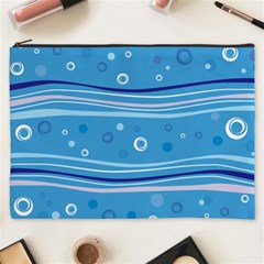 Blue Circle Line Waves Cosmetic Bag (xxxl)  by Mariart