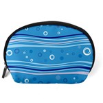 Blue Circle Line Waves Accessory Pouches (Large)  Back