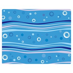 Blue Circle Line Waves Double Sided Flano Blanket (medium)  by Mariart