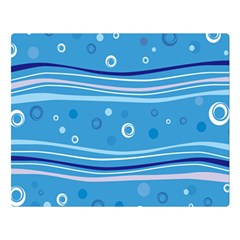 Blue Circle Line Waves Double Sided Flano Blanket (large)  by Mariart