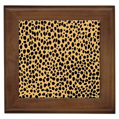 Cheetah Skin Spor Polka Dot Brown Black Dalmantion Framed Tiles by Mariart