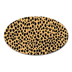 Cheetah Skin Spor Polka Dot Brown Black Dalmantion Oval Magnet by Mariart