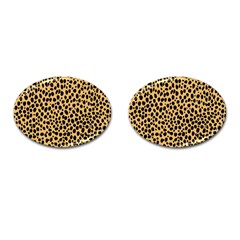 Cheetah Skin Spor Polka Dot Brown Black Dalmantion Cufflinks (oval) by Mariart