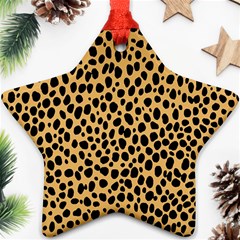 Cheetah Skin Spor Polka Dot Brown Black Dalmantion Star Ornament (two Sides) by Mariart