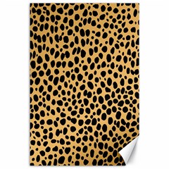 Cheetah Skin Spor Polka Dot Brown Black Dalmantion Canvas 24  X 36  by Mariart