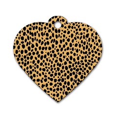 Cheetah Skin Spor Polka Dot Brown Black Dalmantion Dog Tag Heart (one Side) by Mariart