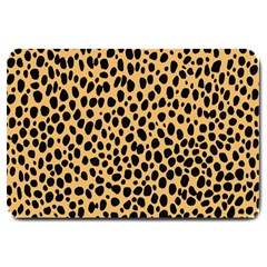 Cheetah Skin Spor Polka Dot Brown Black Dalmantion Large Doormat  by Mariart