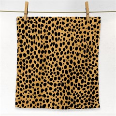 Cheetah Skin Spor Polka Dot Brown Black Dalmantion Face Towel by Mariart