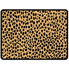 Cheetah Skin Spor Polka Dot Brown Black Dalmantion Fleece Blanket (large)  by Mariart