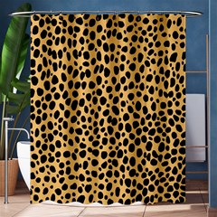 Cheetah Skin Spor Polka Dot Brown Black Dalmantion Shower Curtain 60  X 72  (medium)  by Mariart