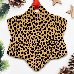 Cheetah Skin Spor Polka Dot Brown Black Dalmantion Snowflake Ornament (two Sides) by Mariart