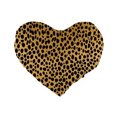 Cheetah Skin Spor Polka Dot Brown Black Dalmantion Standard 16  Premium Heart Shape Cushions by Mariart