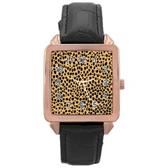 Cheetah Skin Spor Polka Dot Brown Black Dalmantion Rose Gold Leather Watch  by Mariart