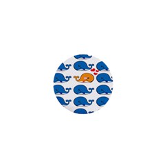 Fish Animals Whale Blue Orange Love 1  Mini Magnets by Mariart