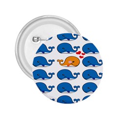 Fish Animals Whale Blue Orange Love 2 25  Buttons by Mariart