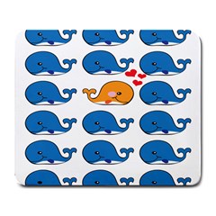 Fish Animals Whale Blue Orange Love Large Mousepads by Mariart