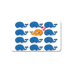 Fish Animals Whale Blue Orange Love Magnet (name Card) by Mariart