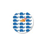 Fish Animals Whale Blue Orange Love Golf Ball Marker Front