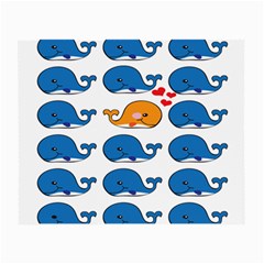 Fish Animals Whale Blue Orange Love Small Glasses Cloth by Mariart