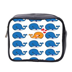 Fish Animals Whale Blue Orange Love Mini Toiletries Bag 2-side by Mariart