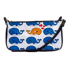 Fish Animals Whale Blue Orange Love Shoulder Clutch Bags by Mariart