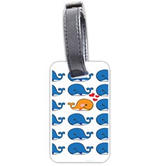 Fish Animals Whale Blue Orange Love Luggage Tags (one Side)  by Mariart