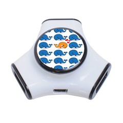 Fish Animals Whale Blue Orange Love 3-port Usb Hub by Mariart