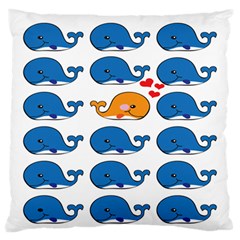 Fish Animals Whale Blue Orange Love Standard Flano Cushion Case (two Sides) by Mariart