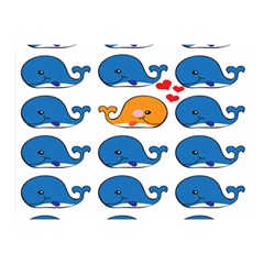 Fish Animals Whale Blue Orange Love Double Sided Flano Blanket (mini)  by Mariart