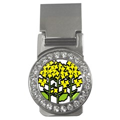 Flower Floral Sakura Yellow Green Leaf Money Clips (cz) 