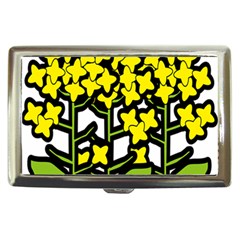 Flower Floral Sakura Yellow Green Leaf Cigarette Money Cases by Mariart