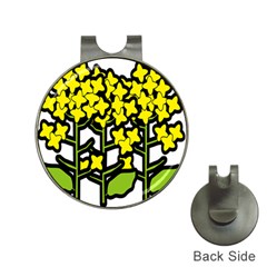 Flower Floral Sakura Yellow Green Leaf Hat Clips With Golf Markers by Mariart