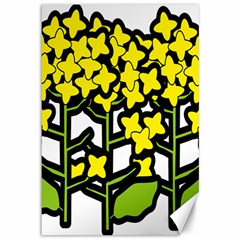 Flower Floral Sakura Yellow Green Leaf Canvas 12  X 18  