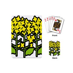 Flower Floral Sakura Yellow Green Leaf Playing Cards (mini)  by Mariart