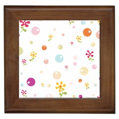 Flower Floral Star Balloon Bubble Framed Tiles by Mariart