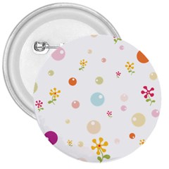 Flower Floral Star Balloon Bubble 3  Buttons