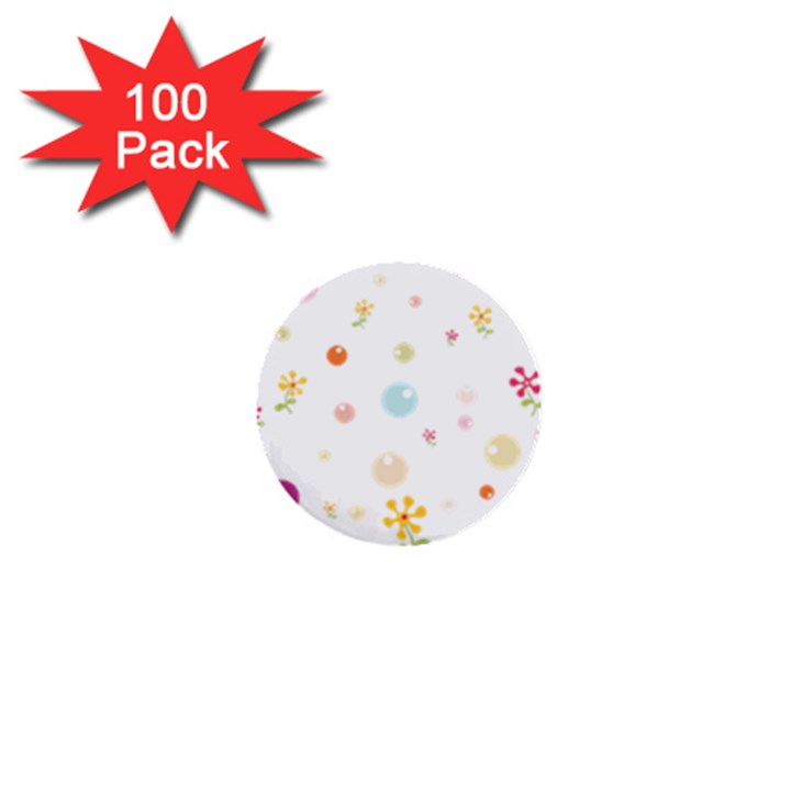 Flower Floral Star Balloon Bubble 1  Mini Buttons (100 pack) 