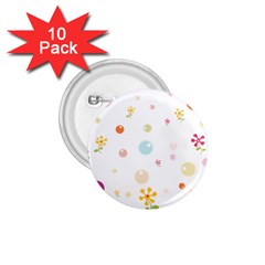 Flower Floral Star Balloon Bubble 1 75  Buttons (10 Pack)