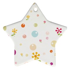 Flower Floral Star Balloon Bubble Star Ornament (two Sides) by Mariart