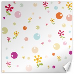 Flower Floral Star Balloon Bubble Canvas 20  X 20   by Mariart