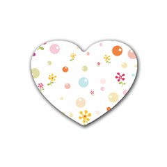 Flower Floral Star Balloon Bubble Heart Coaster (4 Pack)  by Mariart