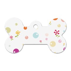 Flower Floral Star Balloon Bubble Dog Tag Bone (two Sides) by Mariart