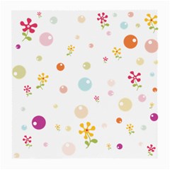 Flower Floral Star Balloon Bubble Medium Glasses Cloth (2-side) by Mariart