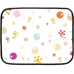 Flower Floral Star Balloon Bubble Double Sided Fleece Blanket (mini)  by Mariart