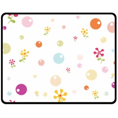 Flower Floral Star Balloon Bubble Fleece Blanket (medium)  by Mariart